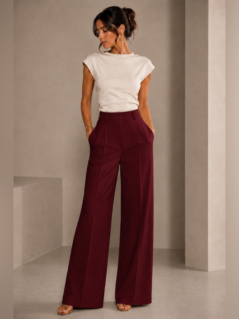 NWT Commense Wide Leg Pants – Size XS (Structured Fit)